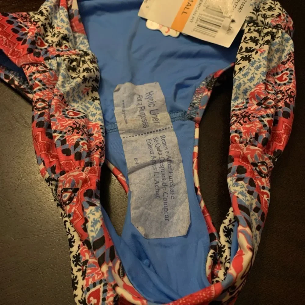 Becca Rebecca Virtue Floral American Fit Swimsuit Bikini Bottom Small NWT $54